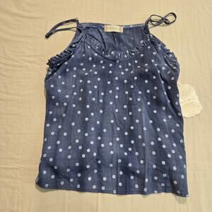 NWT Altar'd State Blue Chambray Tank Top Polka Dots Sz S Coastal Cowgirl Summer